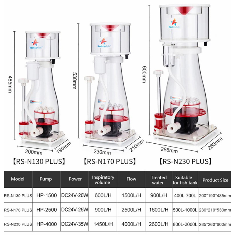Marine Aquarium Protein Skimmer - 110-240V Kırmızı Deniz Yıldızı Akvaryum Protein