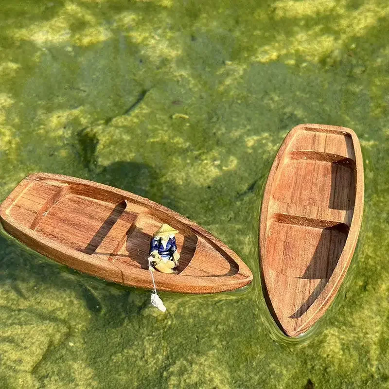 Aquarium Marina - El yapımı Ahşap Tekne Mini Yüzen