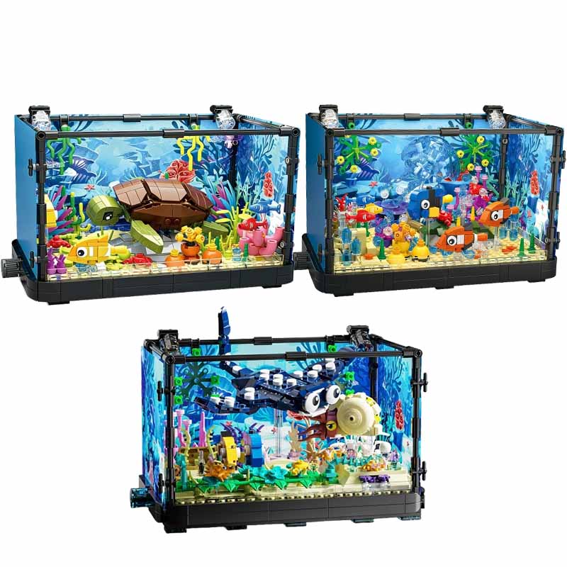Marine Aquarium Kit - Işıklı Balık Tankı Yapım Blokları Seti,
