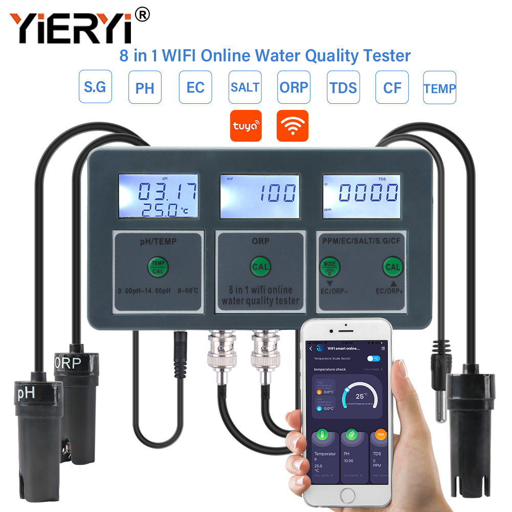 Marine Aquarium Water Analyzer - Yieryi WiFi Tuya Akıllı PH ORP