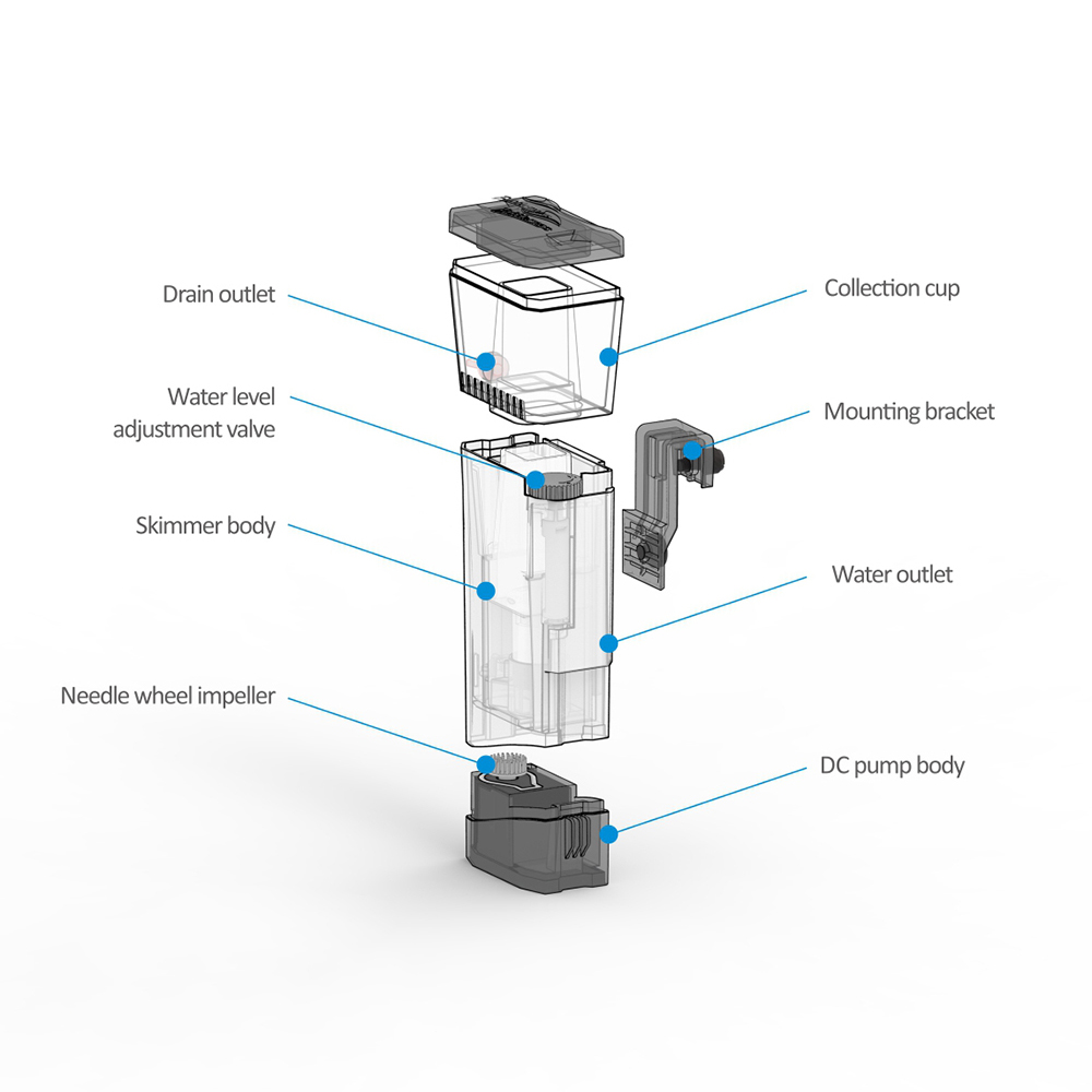 Dahili Nano Skimmer Mini Q 100 - Marine Aquarium Protein Skimmer incelemesi ve fiyatı