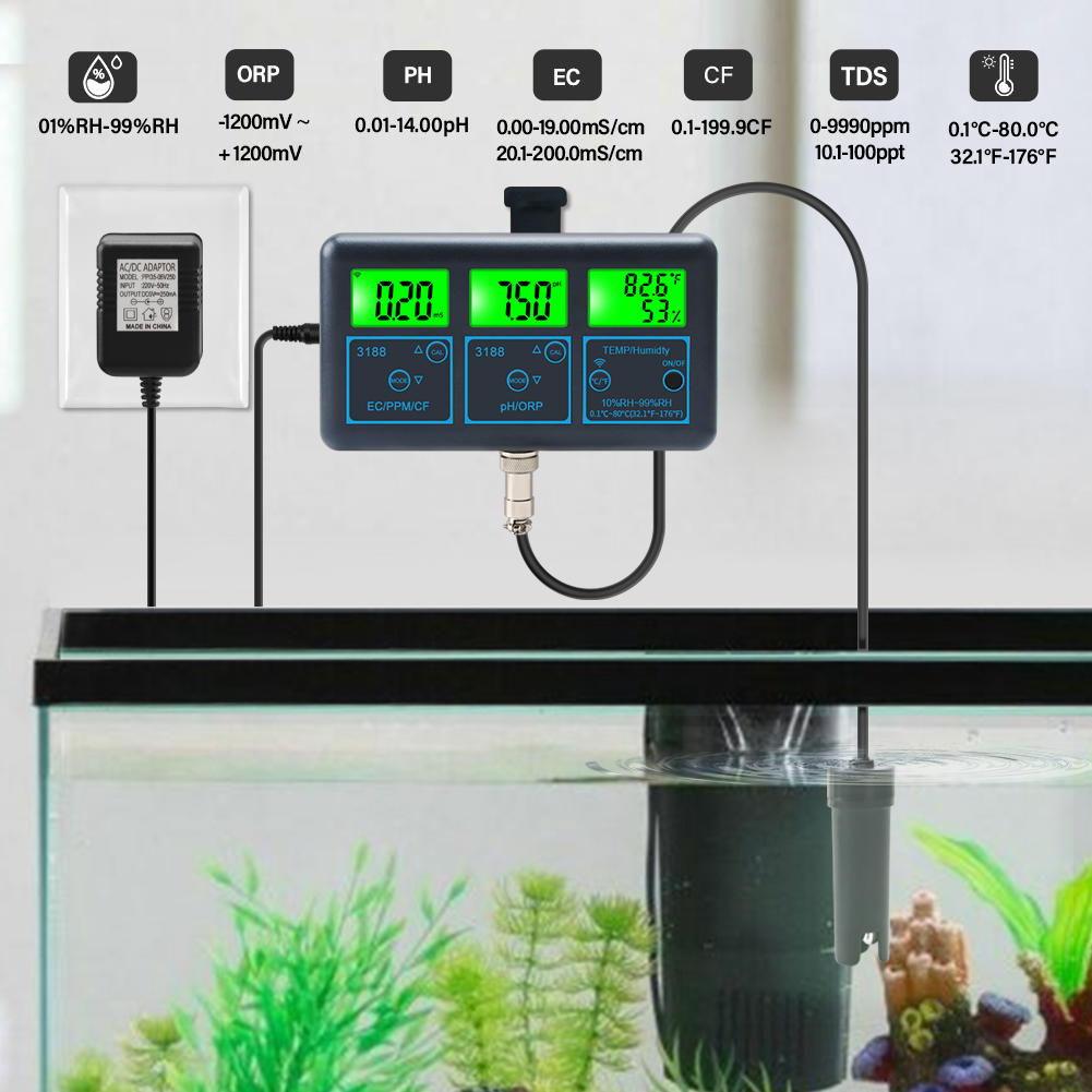 WiFi PH ölçer sıcaklık TDS(ppm - Marine Aquarium Water Analyzer incelemesi ve fiyatı