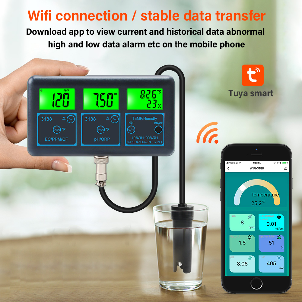 WiFi PH ölçer sıcaklık TDS(ppm - Marine Aquarium Water Analyzer incelemesi ve fiyatı